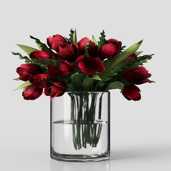 Beautiful Tulip Bouquet 3D Model for Creative Projects