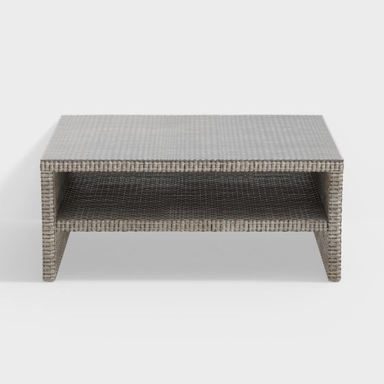 Elegant Rattan Coffee Table 3D model