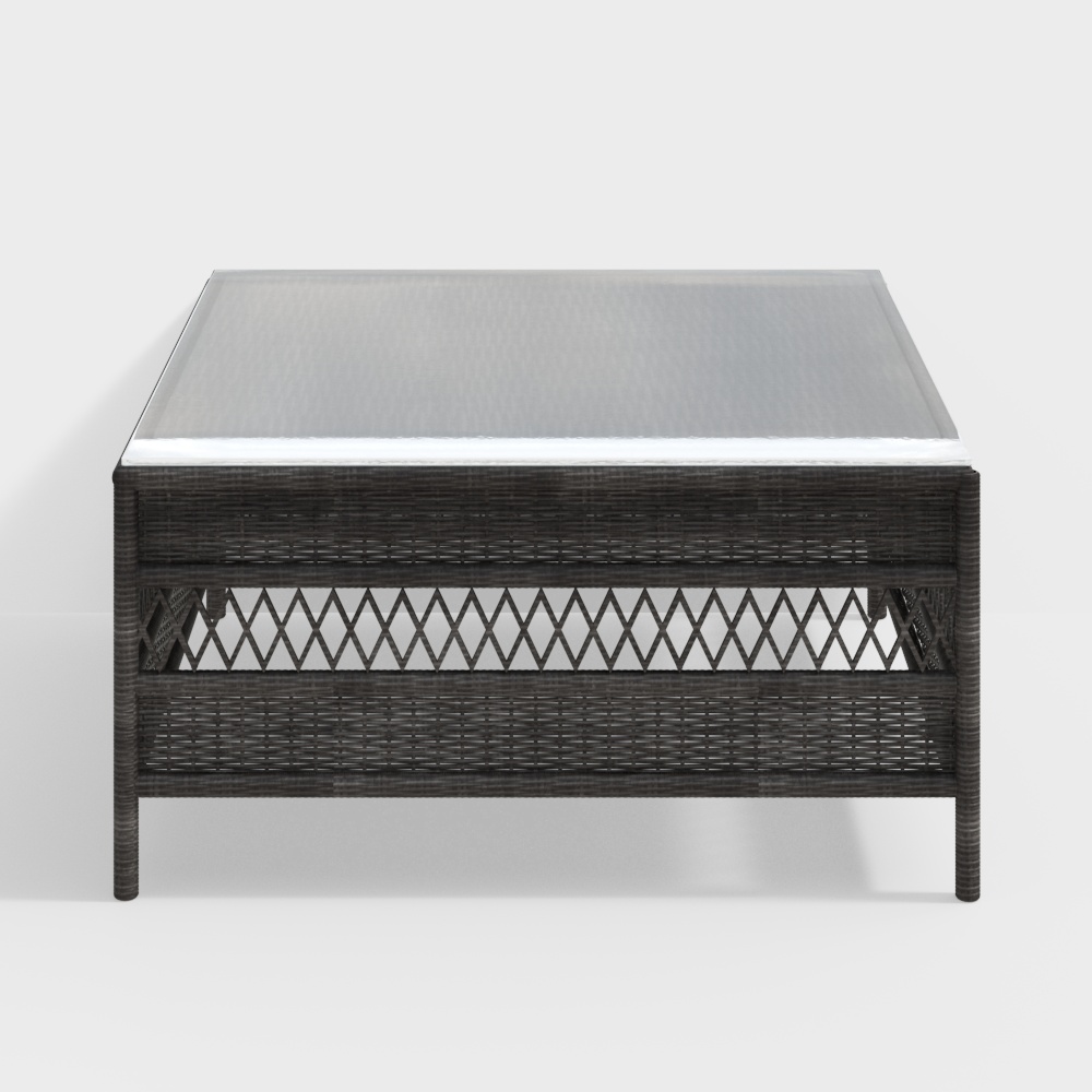 Stylish Low-Poly Outdoor Coffee Table 3D Model