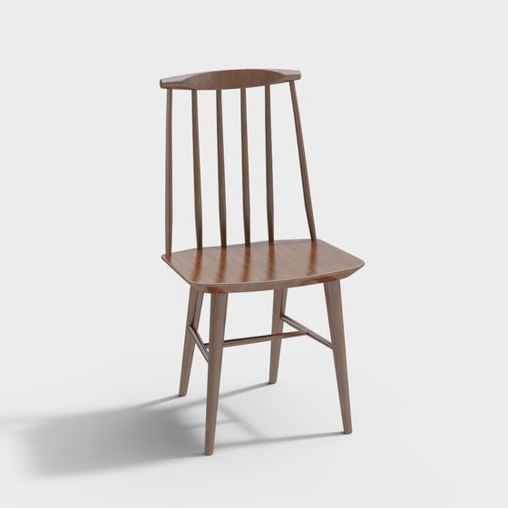Vintage Wooden Chair 3D model