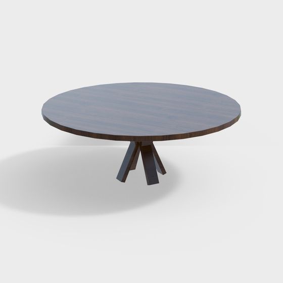 Stylish Low-Poly Round Table 3D model