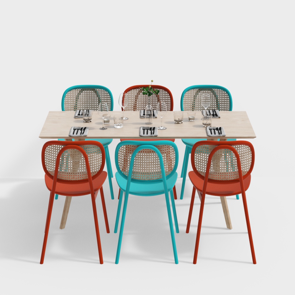 Southeast Asian dining table and chair set