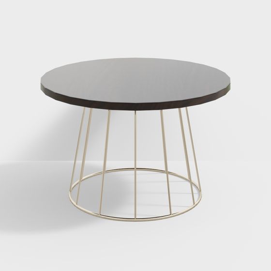 Stylish Low-Poly Round Table 3D model