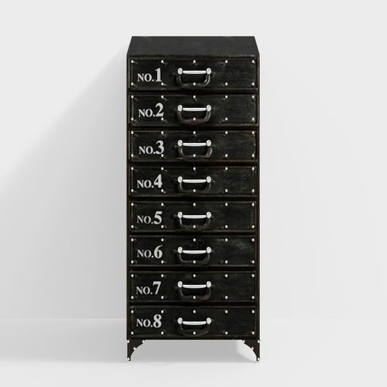 Vintage Industrial Storage Unit 3D model