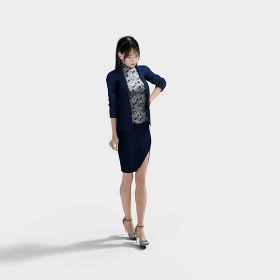 Urban Chic Low-Poly 3D Model of a Woman