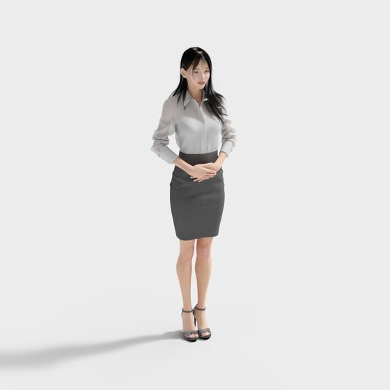 Urban Elegance 3D model of a Chic Woman