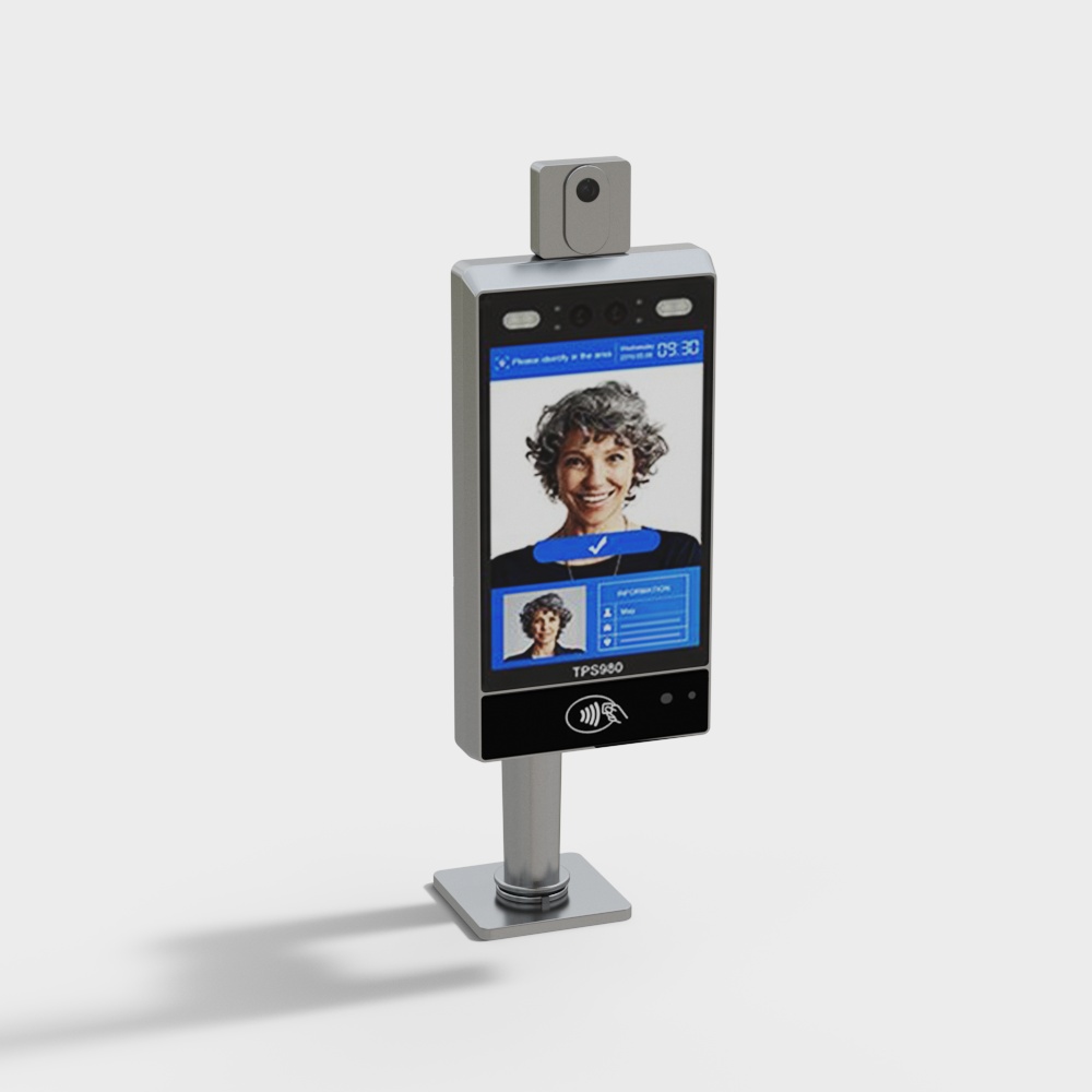 Low-Poly Facial Recognition Terminal 3D model