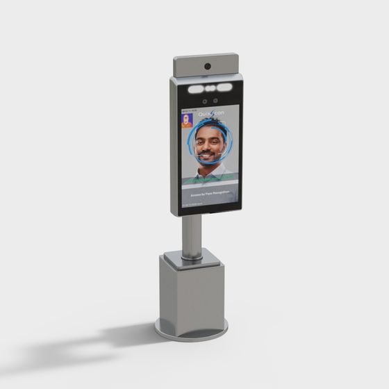 QuickScan Low-Poly Facial Recognition Access Control 3D model