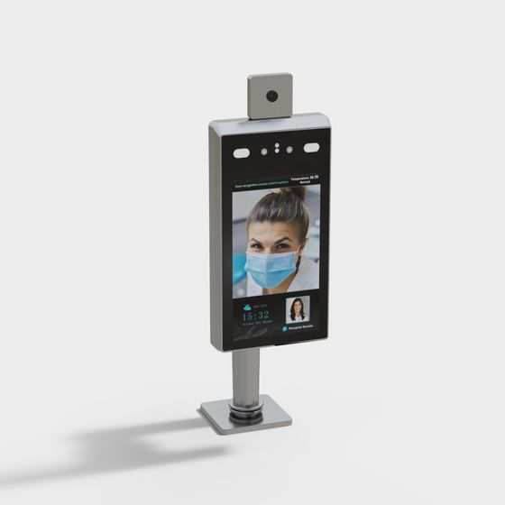 Futuristic Facial Recognition Access Control System 3D model
