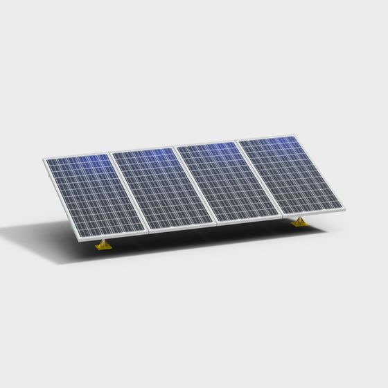 Low-Polygon Solar Panel 3D Model