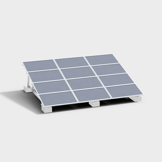 Realistic Solar Panel Array 3D model for Creative Projects
