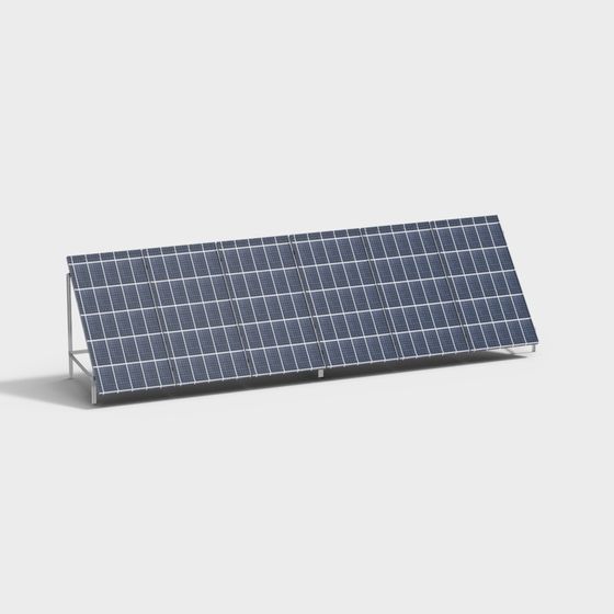 Stylish Low-Polygon Solar Panel 3D Model for Creative Projects