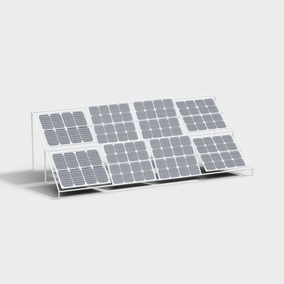 Modern Low-Poly Solar Panel 3D model