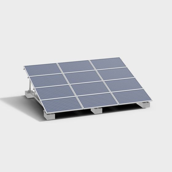 Solar Panel Array 3D model for Creative Projects