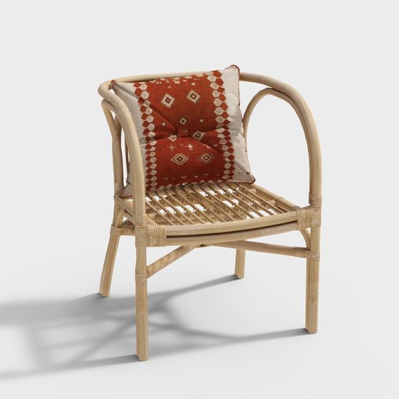 Golden Southeast Asian Sofa Stool with Arms