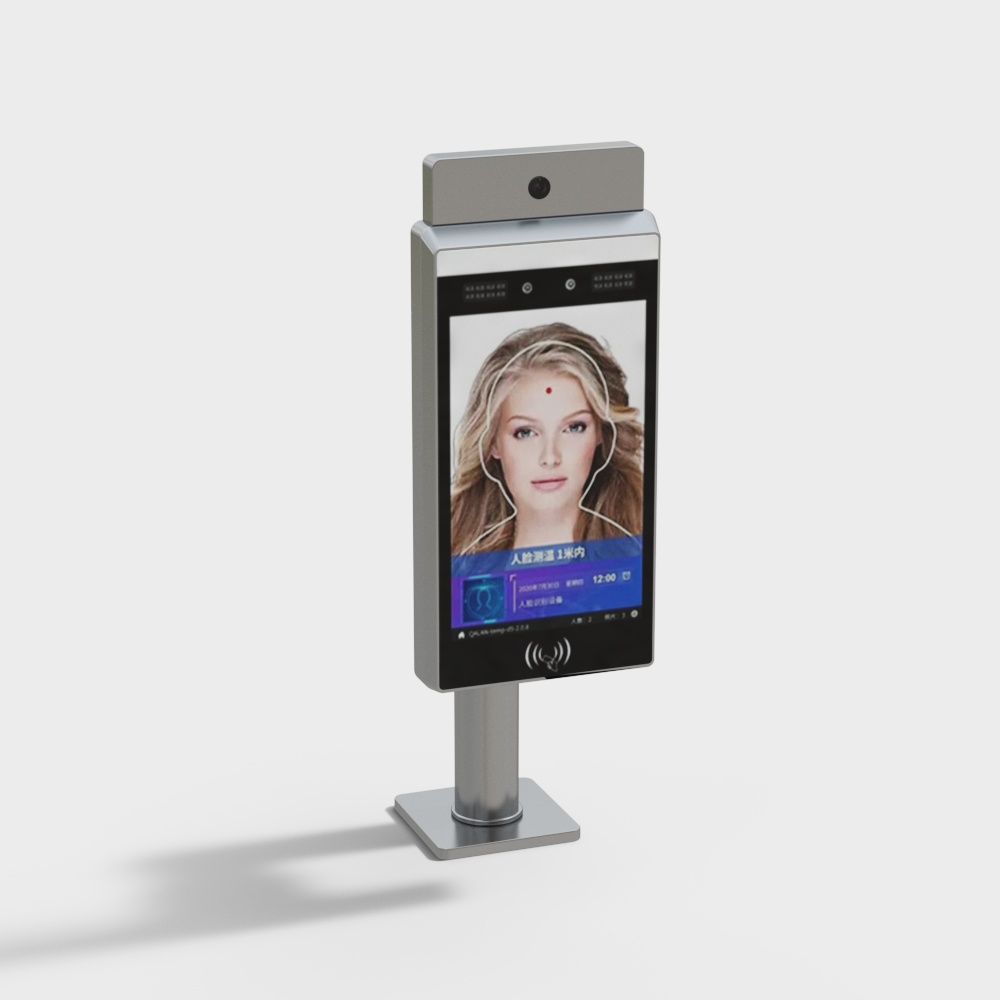 Low Poly Facial Recognition Device 3D Model