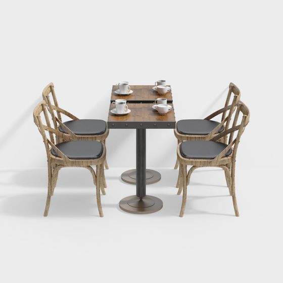 東南アジアのカードシートダイニングテーブルと椅子の組み合わせ