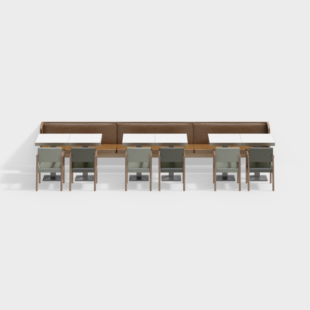 Urban Café Long Table and Chairs Set – Minimalist Wood & White