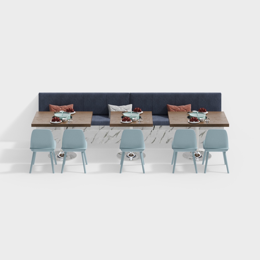 Restaurant Dining Table and Chair Set – Low-Poly Modern Design
