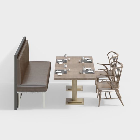 Stylish Urban Cafe Corner 3D model for Creative Spaces