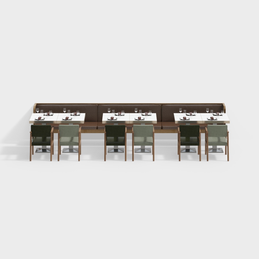 Combinación de mesa y sillas de comedor con asientos tipo tarjeta para el sudeste asiático