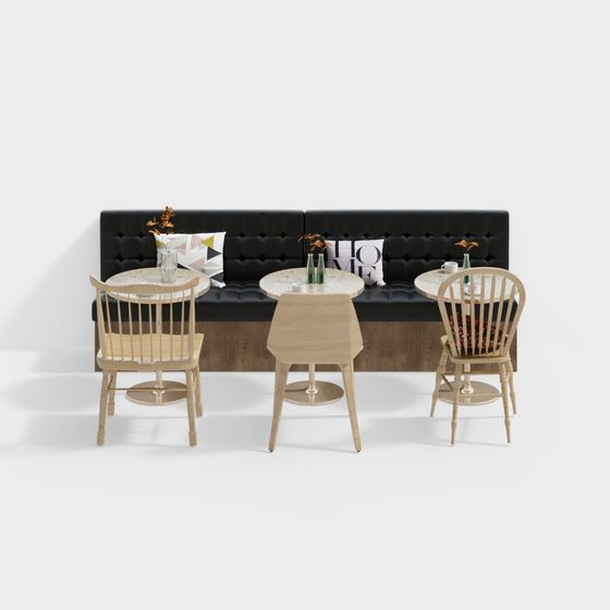 Stylish Urban Corner Café 3D model for Design Use