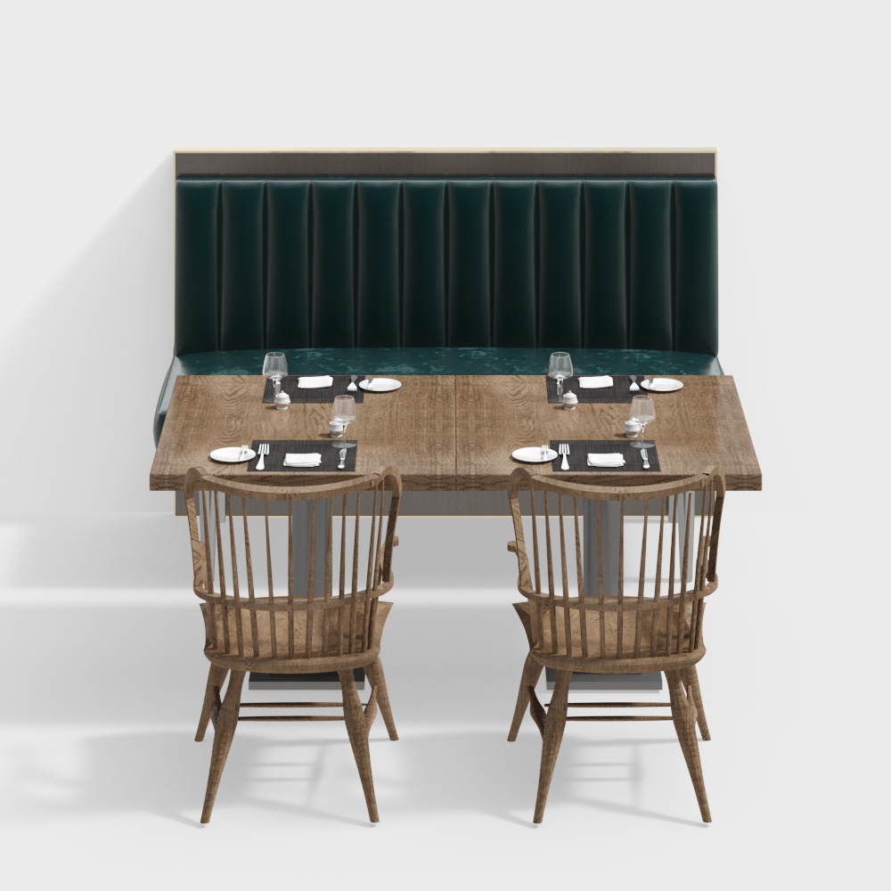 東南亞卡座餐桌椅組合