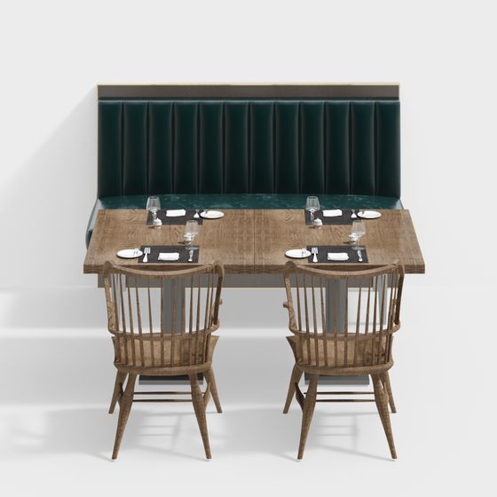 東南亞卡座餐桌椅組合