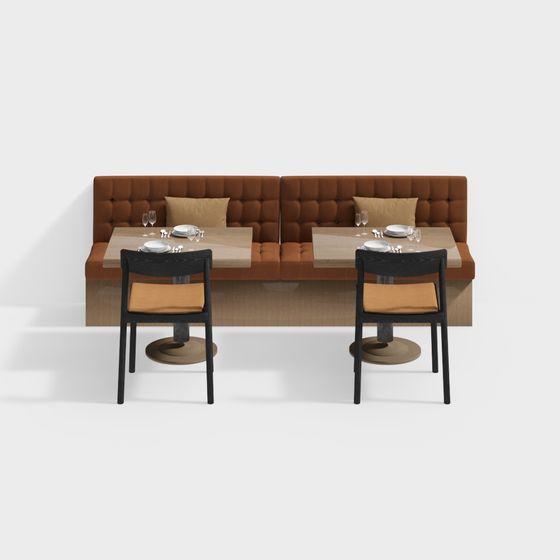 City Corner Restaurant Seating 3D model