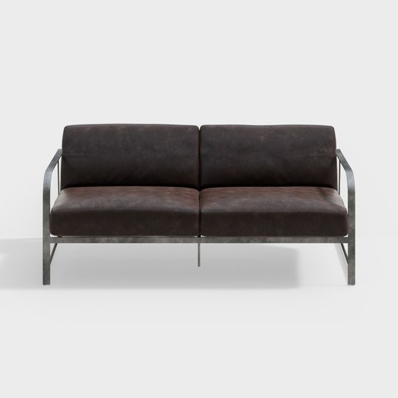 Stylish Low-Polygon Sofa 3D model for Modern Interiors