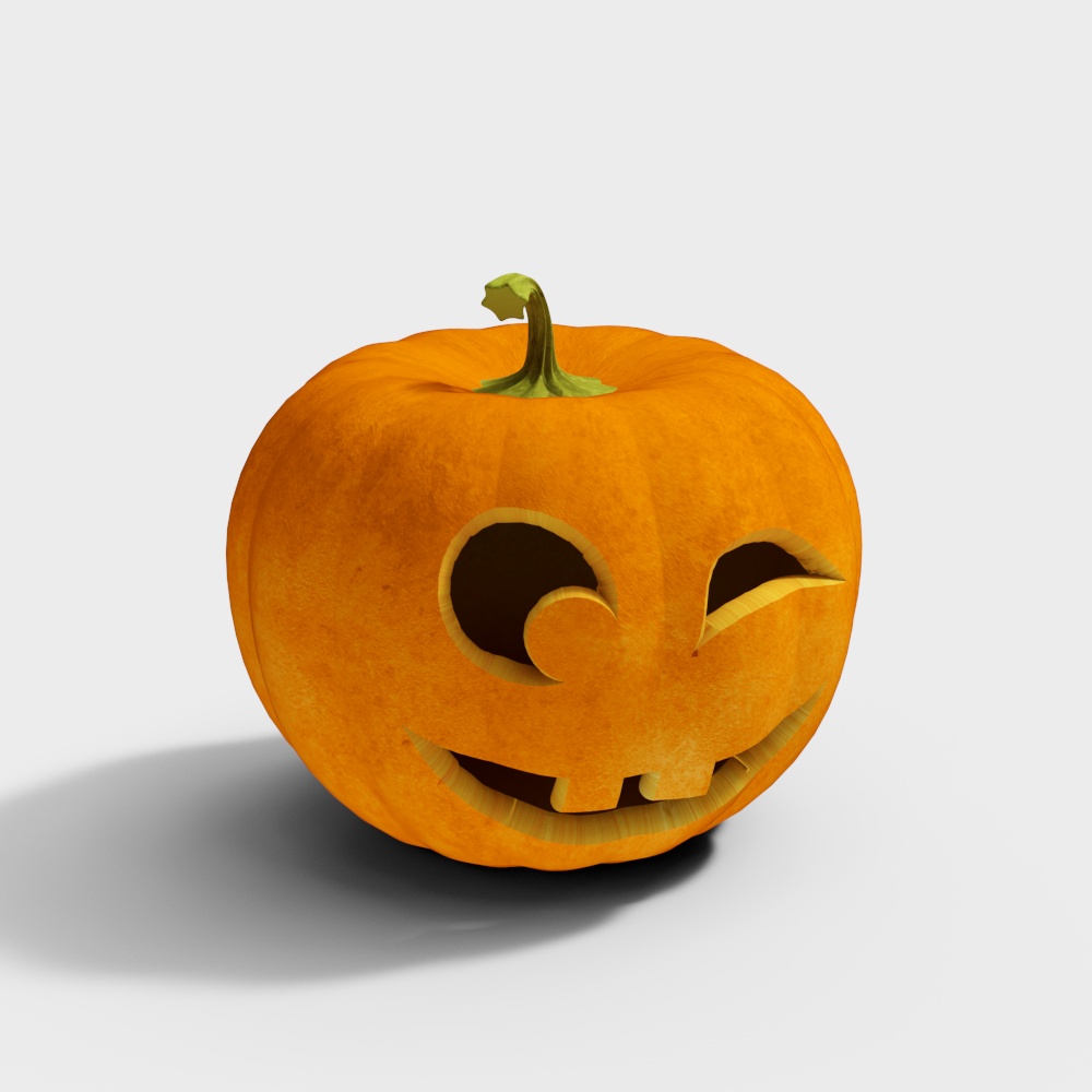 Halloween Pumpkin 3D Model – Realistic Carved Design