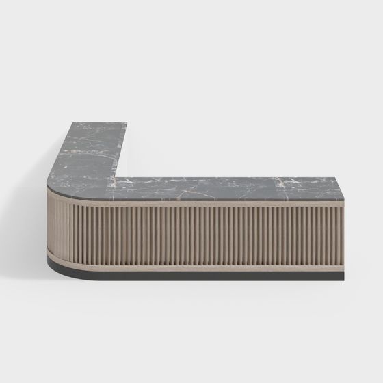 L-Shaped Reception Desk 3D model