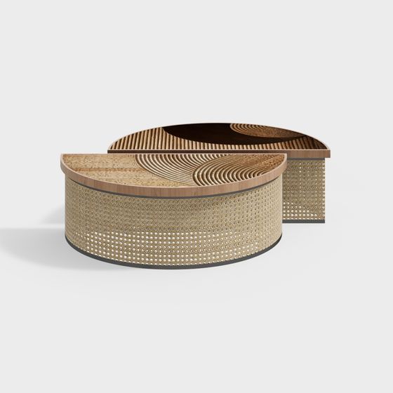 Sleek Woven Round Table 3D model