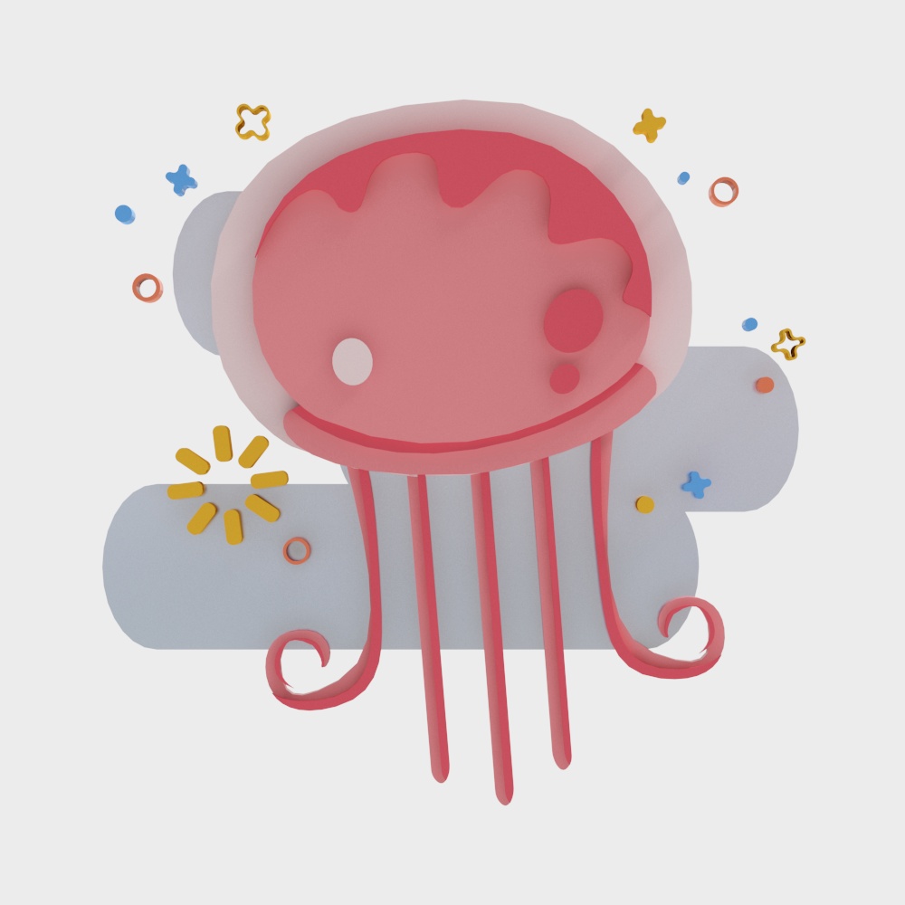 Charming Jellyfish 3D Model for Creative Projects
