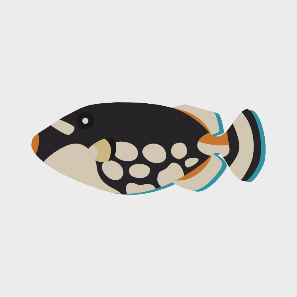 Colorful Spotted Fish 3D model