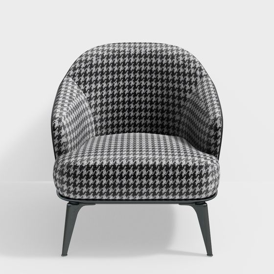 Modern Southeast Asian Single Sofa 3D Model in Black