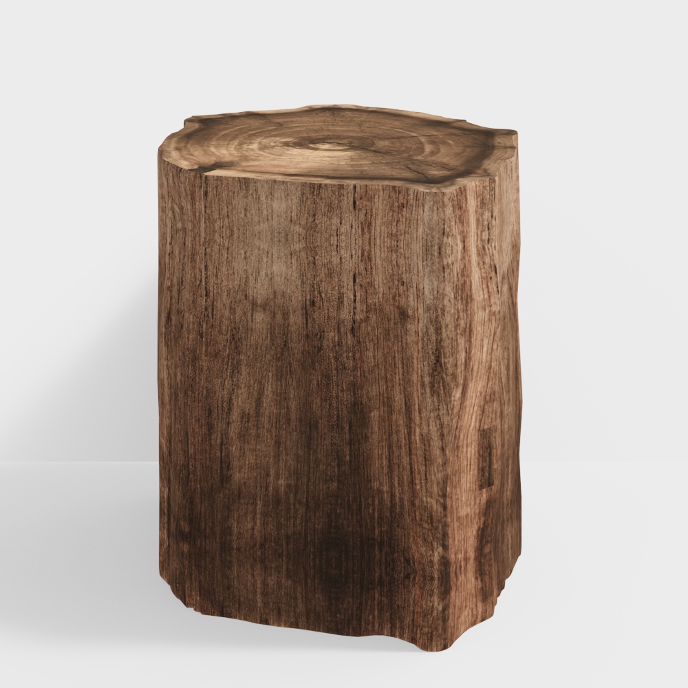 Southeast Asian wooden pile side table