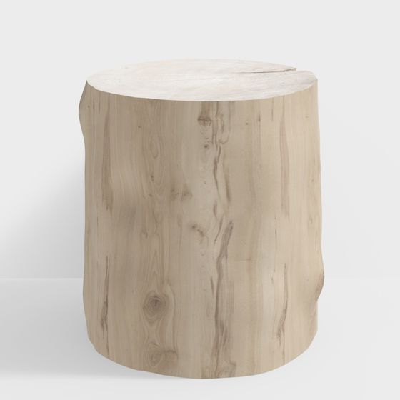 Realistic Tree Stump Stool 3D model