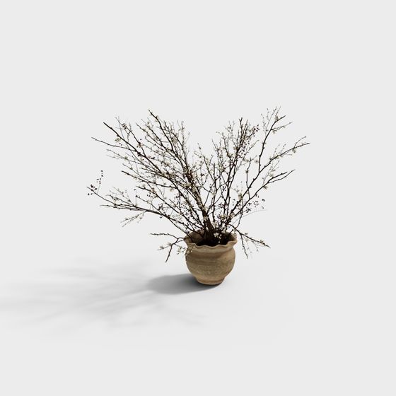 Snowy Branch Bonsai 3D model