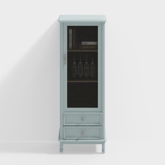 Elegant Vintage Bar Cabinet 3D model