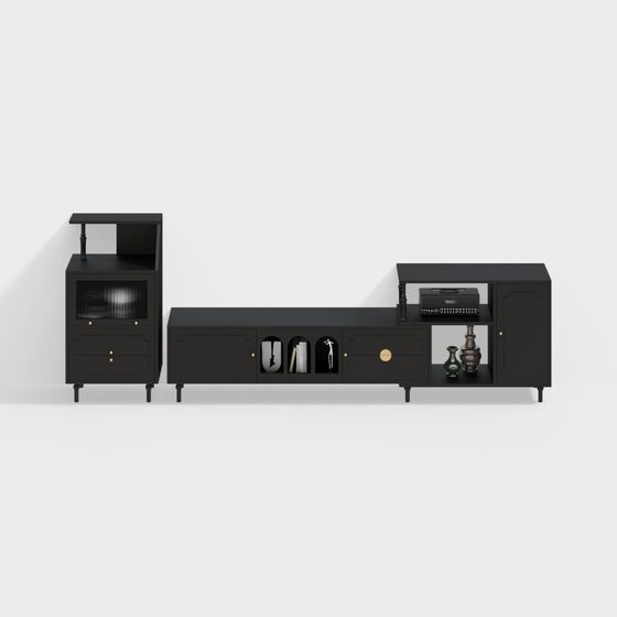 Urban Elegance Low Poly TV Cabinet 3D model