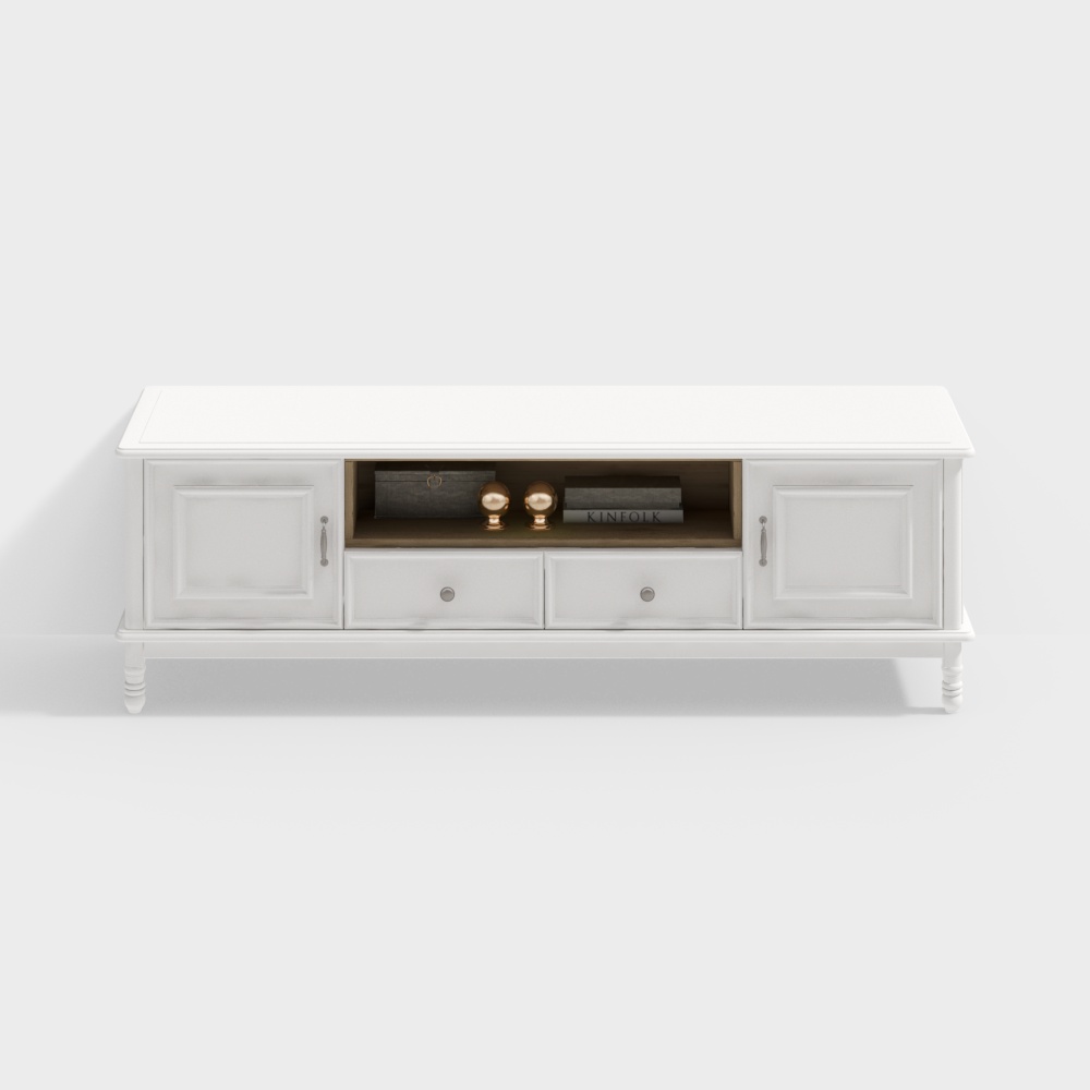 American white solid wood TV cabinet