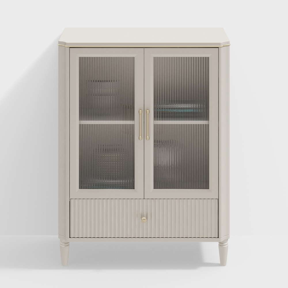 American light luxury TV cabinet double door side cabinet