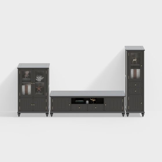 Vintage Style TV Cabinet 3D model