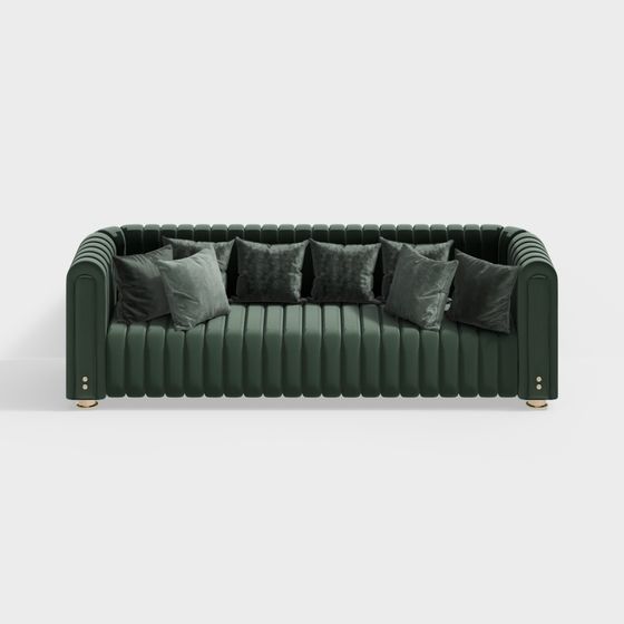 Vintage Modern Green Sofa 3D model