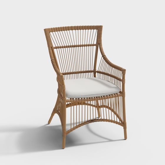 Tropical Rattan Chair 3D model for Summer Vibes