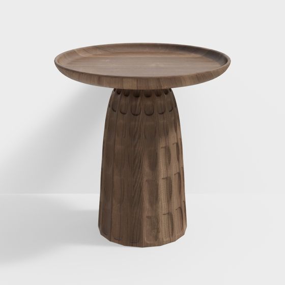 Wood Grain Round Table 3D model