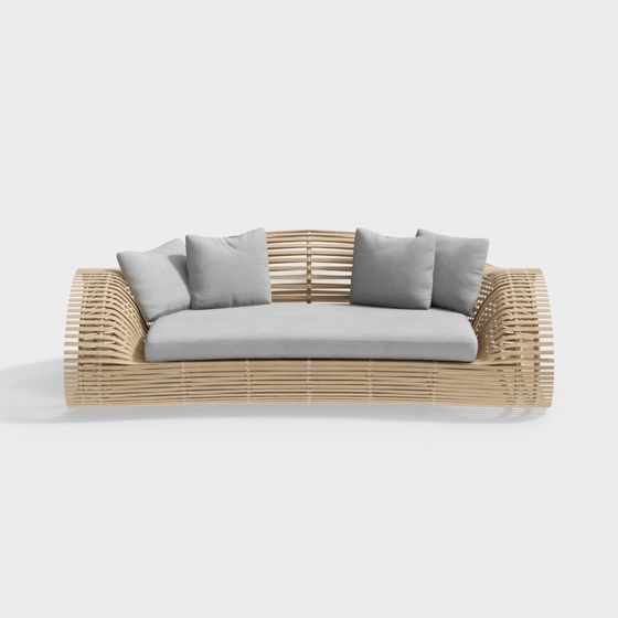 Modern Minimalist 3D Sofa Model