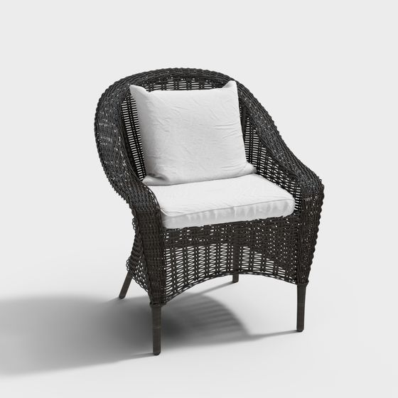 Cozy Wicker Chair 3D model
