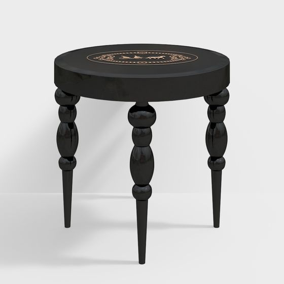 Vintage Round Table 3D model